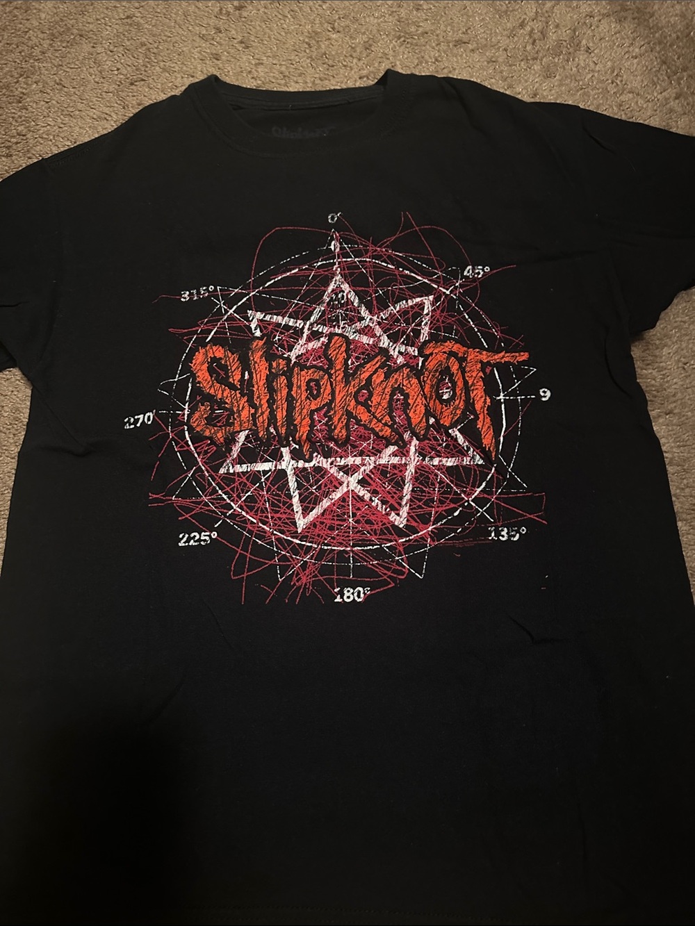 Slipknot Black Short Sleeve Graphic Tee with Red Logo